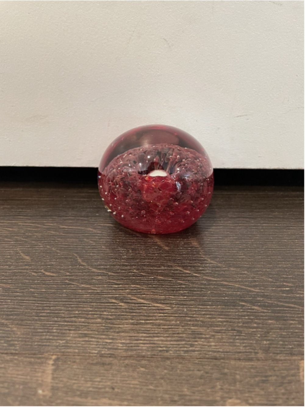 Red Hand Blown Art Glass Paperweight Vintage - Picture 2 of 5
